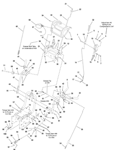Handles And Controls Group Diagram and Parts List for 1695496-18-2847-29 2008 Briggs and Stratton Snow Blower